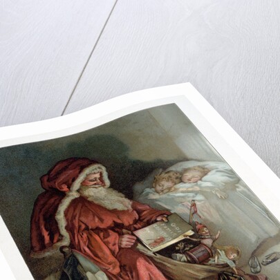 Illustration Entitled The New Picture Book Depicting a Visit from Santa by Anonymous