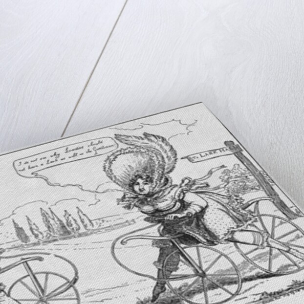 Women Riding Dandy Horse Bicycles by Anonymous