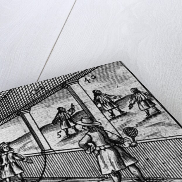 Illustration of Indoor Tennis from Orbis Sensualium Pictus by Anonymous