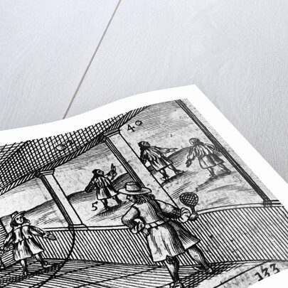 Illustration of Indoor Tennis from Orbis Sensualium Pictus by Anonymous
