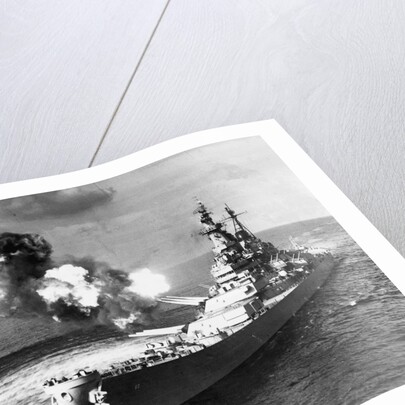 U.S.S. Missouri Firing its Guns by Anonymous