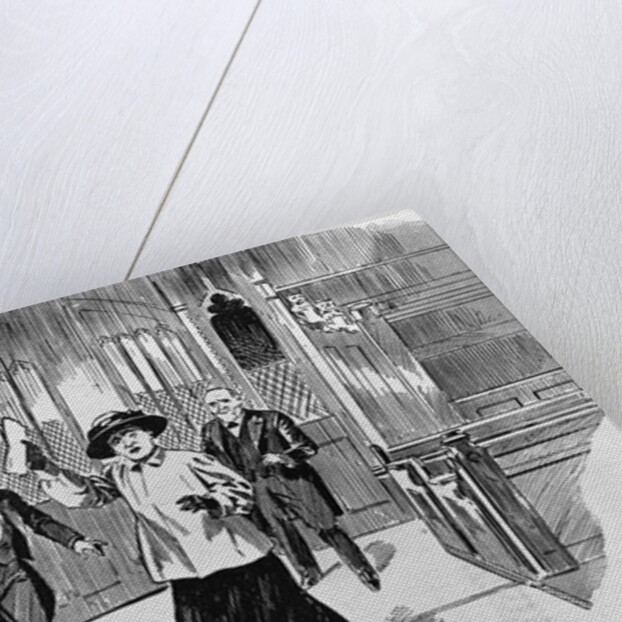 Cartoon of Suffragette in House of Commons by Anonymous