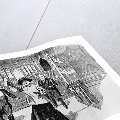 Cartoon of Suffragette in House of Commons by Anonymous