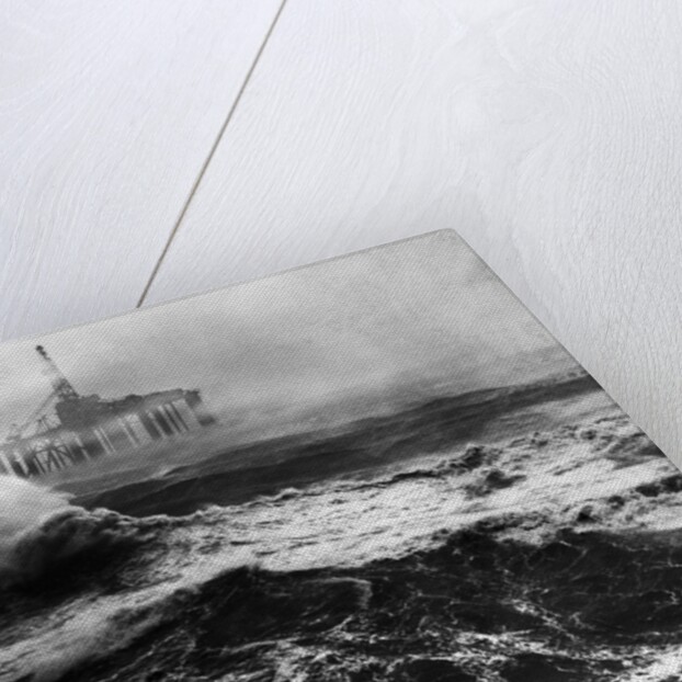 Oil Rig in Stormy Sea by Anonymous