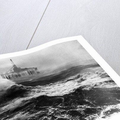 Oil Rig in Stormy Sea by Anonymous