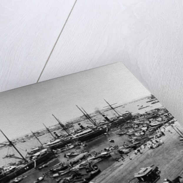 Steamer Ships in Calcutta Harbor by Anonymous