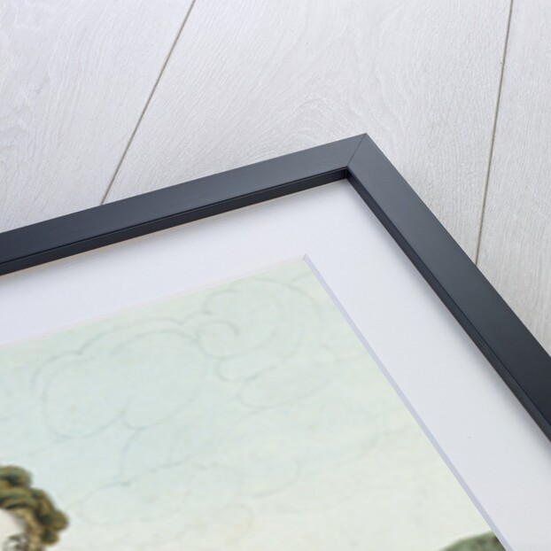 Engraving of Noblewoman With Falcon and Dog by Anonymous