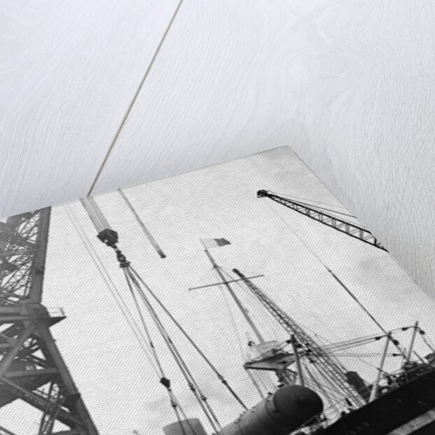 Crane Lifting Oil Refinery Tower from Cargo Ship by Anonymous