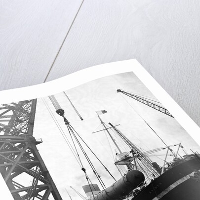 Crane Lifting Oil Refinery Tower from Cargo Ship by Anonymous