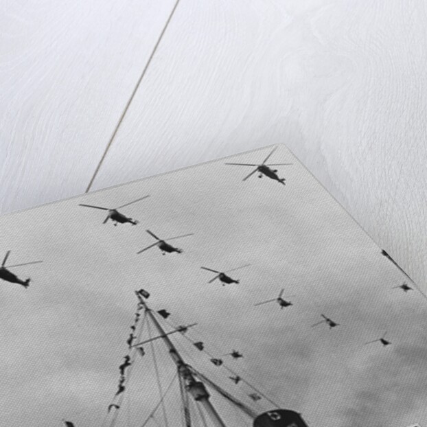Helicopters Fly Over the Queen Mary by Anonymous