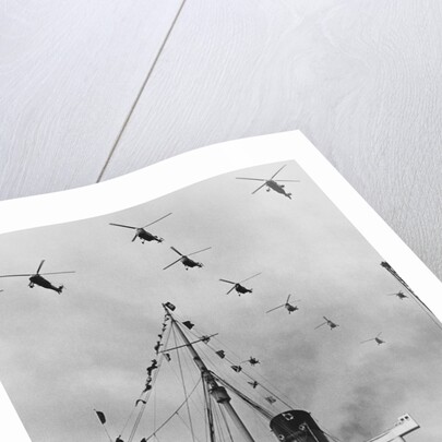 Helicopters Fly Over the Queen Mary by Anonymous