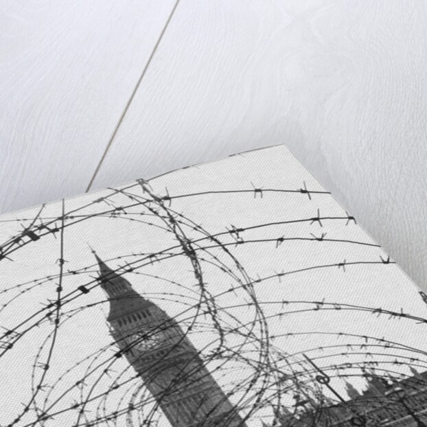 Big Ben Through Barbed Wire, ca. 1940 by Anonymous
