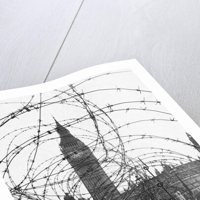 Big Ben Through Barbed Wire, ca. 1940 by Anonymous