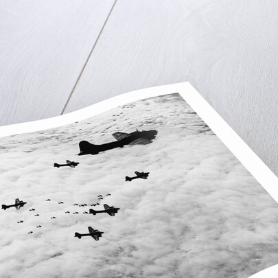 Flying Fortresses in Flight Over Germany by Anonymous