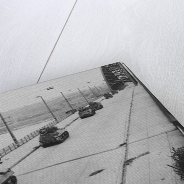 Tanks Cross Nijmegen Bridge by Anonymous