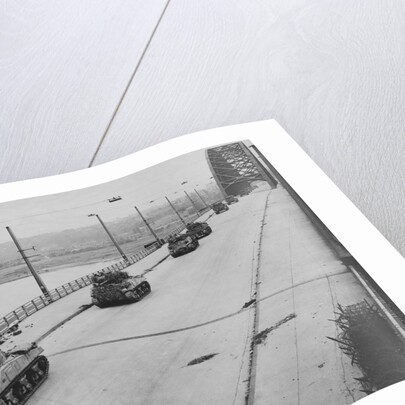 Tanks Cross Nijmegen Bridge by Anonymous