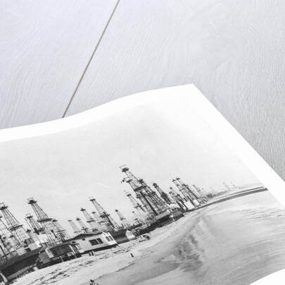 Oil Derricks on a Beach in California by Anonymous