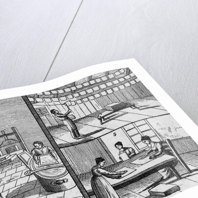 Engraving of the Process of Paper Making by Hand