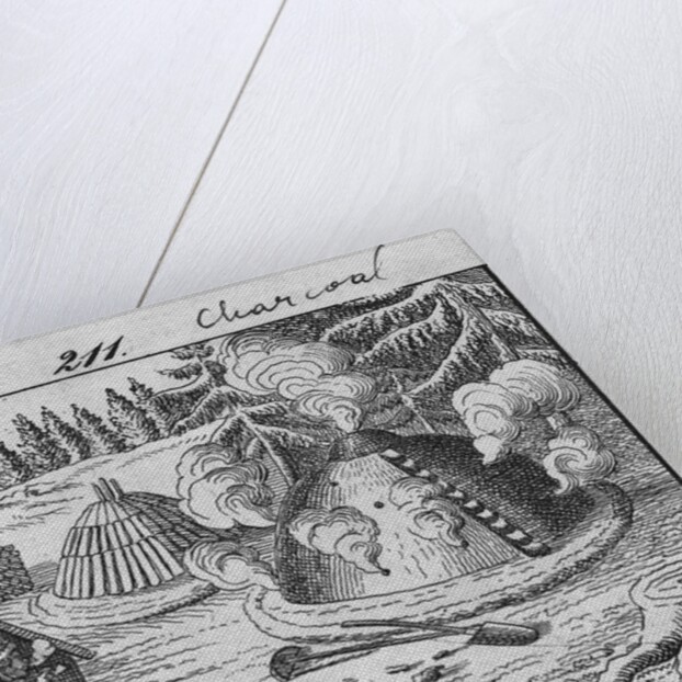 Engraving of a Charcoal Burner at Work by Anonymous