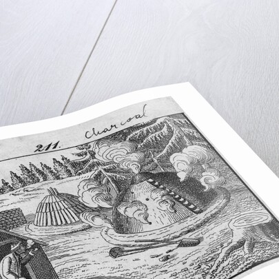 Engraving of a Charcoal Burner at Work by Anonymous