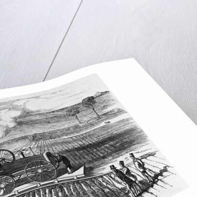 Illustration of Steam Engine Ploughing a Field at Grimsthorpe by Anonymous