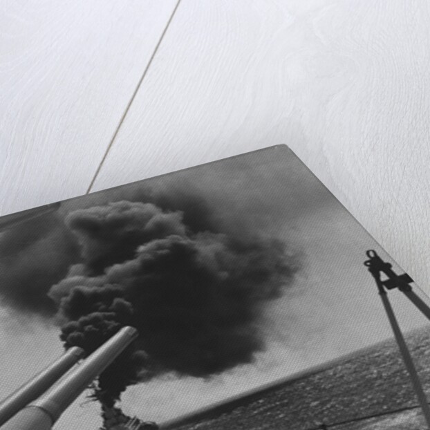 Battleship Makes Smoke Screen by Anonymous