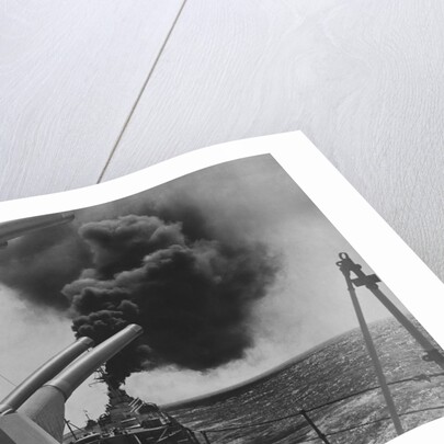 Battleship Makes Smoke Screen by Anonymous