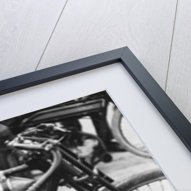 Motorcyclist Holding Rudge Motorcycle by Anonymous