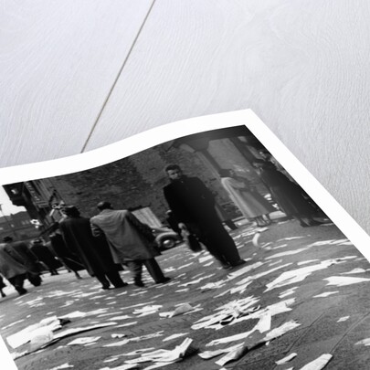 Pamphlet Litter on Saarbrucken Street, 1955 by Anonymous