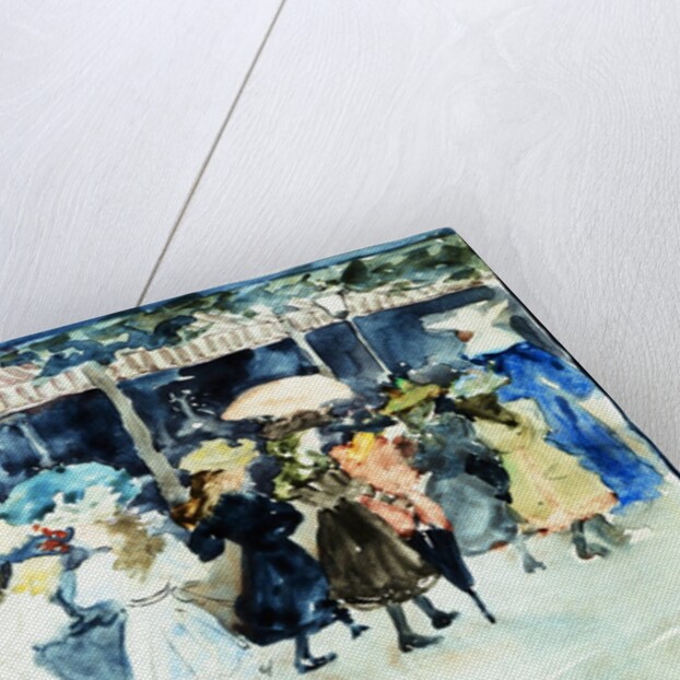 Watercolor of Girls Walking Along the Boardwalk by Maurice Brazil Prendergast