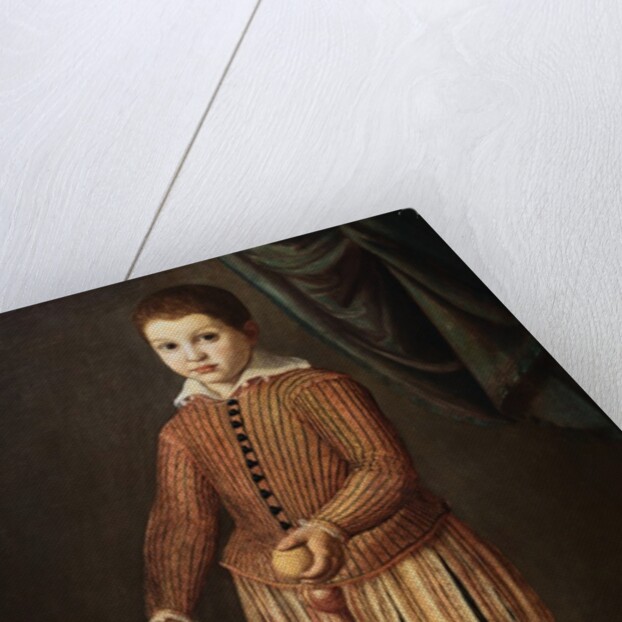 Italian Baroque Portrait of Boy with Racquet and Ball by Anonymous