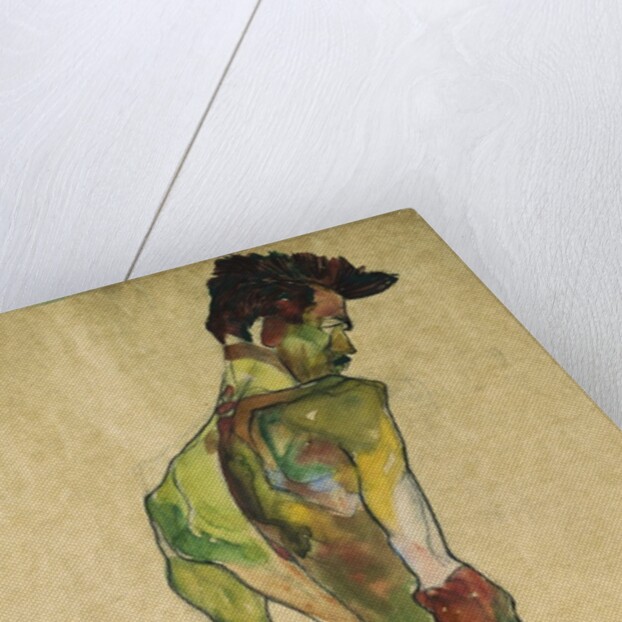 Male Nude in Profile Facing Right by Egon Schiele