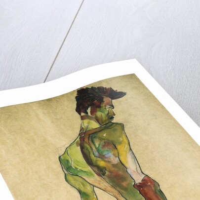 Male Nude in Profile Facing Right by Egon Schiele