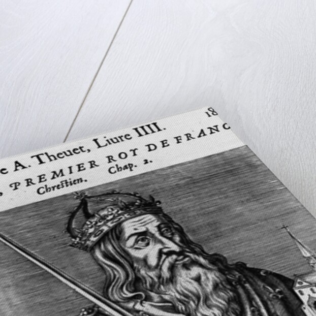 Engraving of Clovis by Andre Thevet