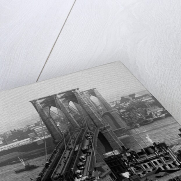 Brooklyn Bridge Over East River and Surrounding Area by Anonymous