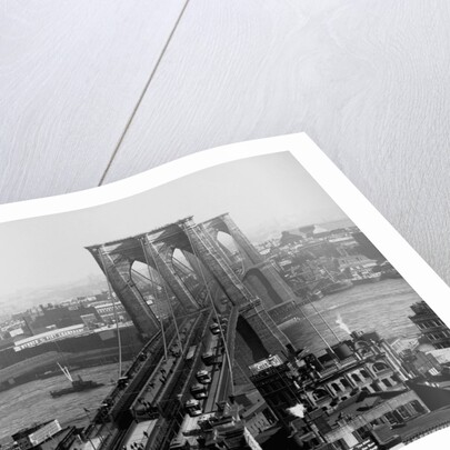 Brooklyn Bridge Over East River and Surrounding Area by Anonymous
