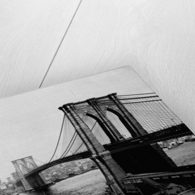 Brooklyn Bridge Over East River and Surrounding Area by Anonymous
