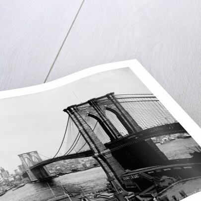 Brooklyn Bridge Over East River and Surrounding Area by Anonymous