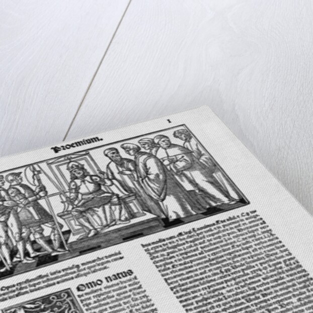 61018- Intro. page of 1520 Venice ed. of treatise on the Institutes of Justinian by Jean Faure