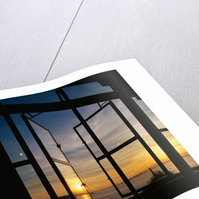 Sunset Reflected on Windows by Anonymous