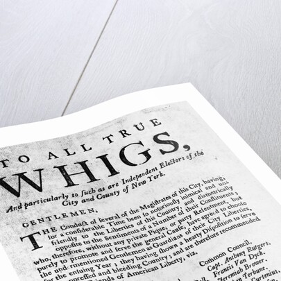 Revolutionary War Broadside Addressed to Whigs by Anonymous
