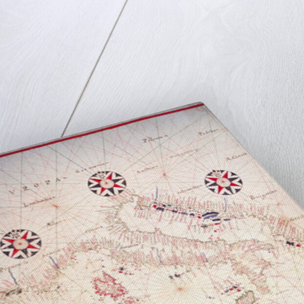 Vellum Chart of Italy and Central Mediterranean by Oliva