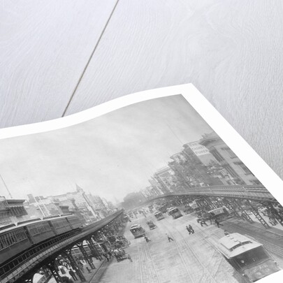 Elevated Trains in Manhattan's Bowery by Anonymous