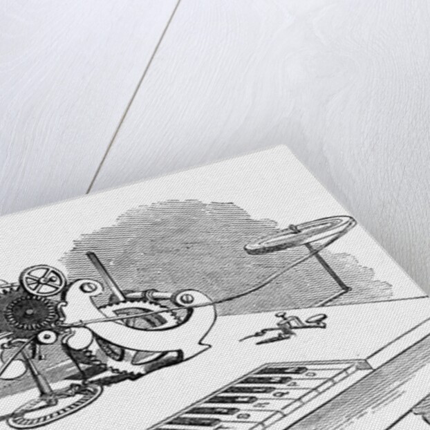 Hughes' Telegraph Instrument Wood Engr. Harper's Weekly, 1858 by Anonymous