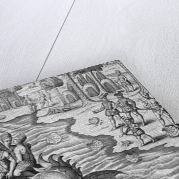 King and his Advisers Riding on the Back of a sea Monster by Anonymous