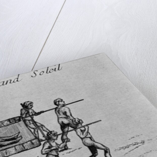 A Native American Chief Being Carried on a Primitive Sedan by Anonymous