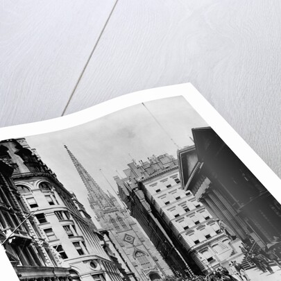Wall Street and Trinity Church Spire, New York by Anonymous