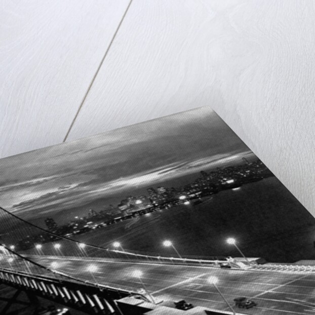 Lights Illuminate the Newly Completed San Francisco Oakland Bay Bridge by Anonymous