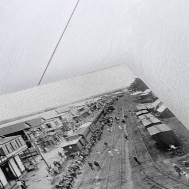 Overview of Town and Railroad Tracks by Anonymous
