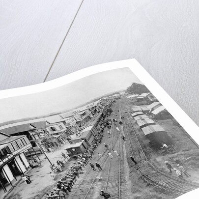Overview of Town and Railroad Tracks by Anonymous